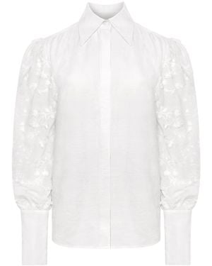 Mandragora Cotton Ecru Shirt With Embroidered Sleeves – Madden - White