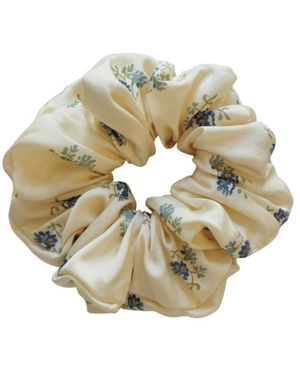 Folk Saint Neutrals Oversized Soft Kindred Floral Scrunchie - Metallic