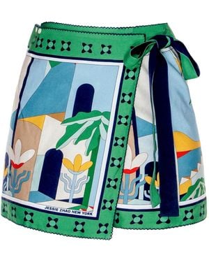 Jessie Zhao New York Swim Cover Up Skirt- Wonderland - Green