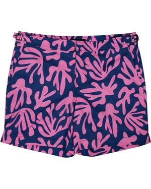 lords of harlech Pool Loop Coral Canvas Swim Short - Purple