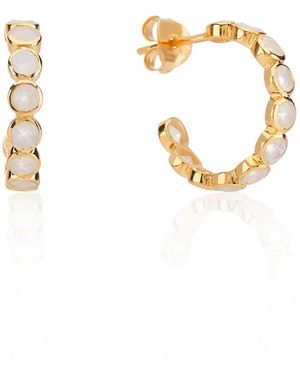 Auree Ortigia Moonstone & Gold Vermeil Half Hoop Earrings - Metallic