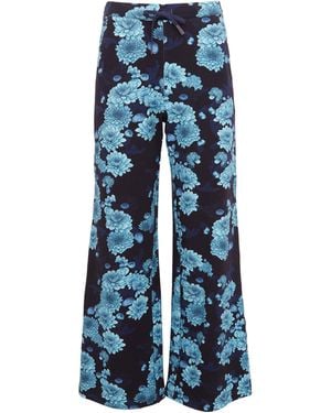 lords of harlech Paige Serious Floral Knit Pant - Blue