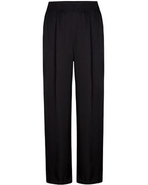 Oh!Zuza Echo – Satin Viscose Wide-Leg Trousers - Black