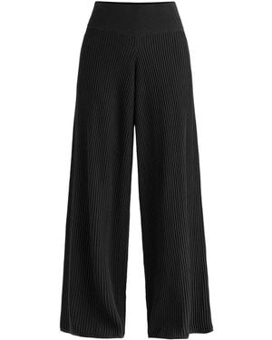 Paisie Ribbed Trousers With Wide Waistband - Black