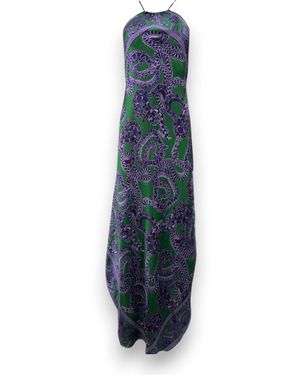 Monzlapur New York Silk Snake Scarf Dress - Blue