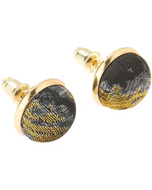 Soft Strokes Silk Neutrals Pure Silk Brocade Earrings - Multicolour