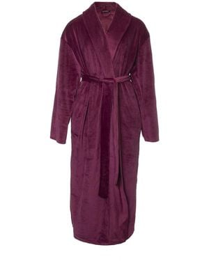 Pretty You London Velour Longline Robe - Purple