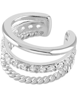Lucy Quartermaine Skinny Drip Triple Ear Cuff With Topaz - White