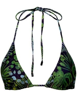 Playaluxe Waikiki Triangle Bikini Top Palm - Green
