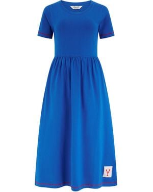Sugarhill Ida Jersey Midi Dress, Lobster Badge - Blue