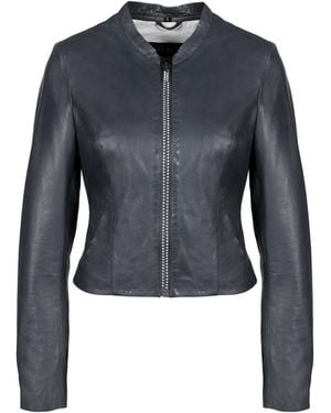 Freaky Nation Leather Jacket Sparkling Deep - Blue