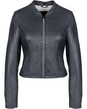 Freaky Nation Leather Jacket Sparkling Deep - Blue