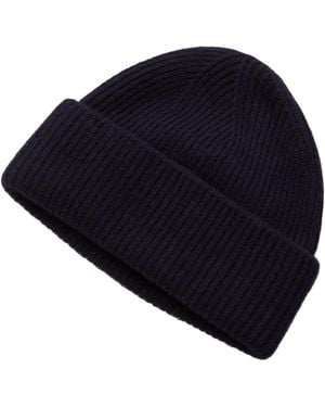 Cove Cashmere Ribbed Beanie - Blue