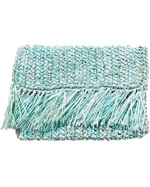 OhSun Neutrals Ebba Raffia Pouch - Green