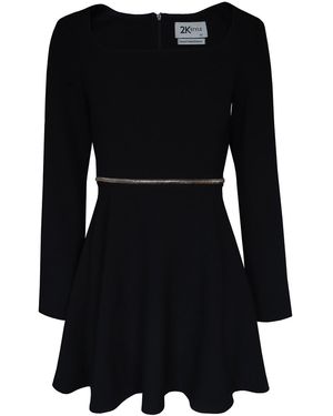 2KStyle Archie Chain-Embellished Skater Mini Dress - Black