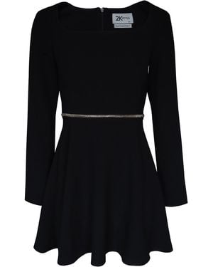 2KStyle Archie Chain-Embellished Skater Mini Dress - Black