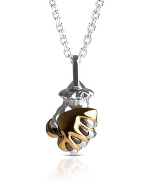 Kasun Arms Of My Romeo – Heart & Hand Pendant - Metallic