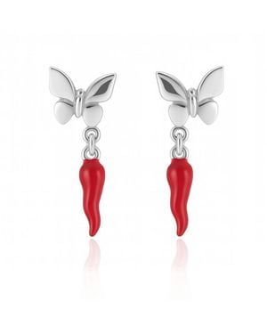 Unaloe Butterfly Earrings - Red