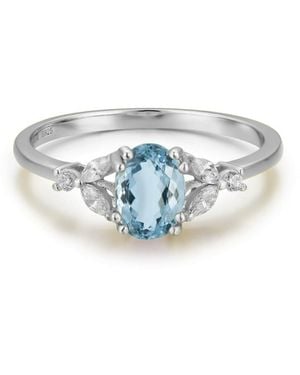 Azura Jewelry New York Stellar Aquamarine Ring Solid - White