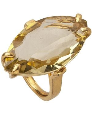 Bounkit Antoinette Ring Lemon Quartz - Metallic