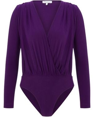 Maan Istanbul Deep V-Neck Bodysuit - Purple