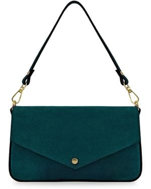 Apatchy London The Munro Suede Shoulder Bag - Green