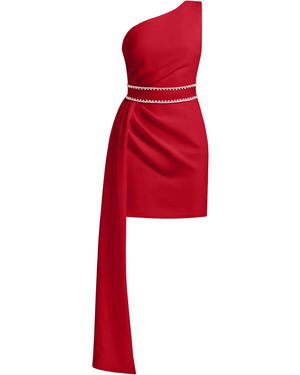 Tia Dorraine Iconic Glamour Crystal-Adorned Dress - Red