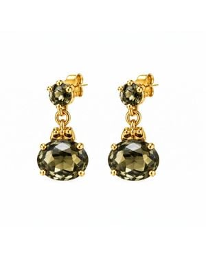Vstyle Crystal Drop Earrings - Metallic