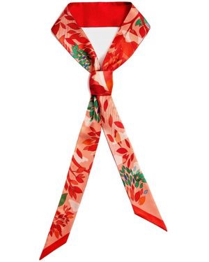 Jessie Zhao New York Silk Skinny Scarf Crossing - Red