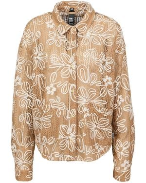 Freaky Nation Neutrals Flower Mesh Jacket - Natural