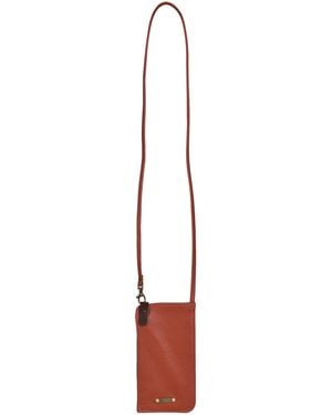 Owen Barry Leather Phone Crossbody Bag Burnt Toni - Red