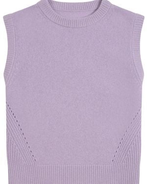 Loop Cashmere Ribbed Detail Lofty Cashmere Tank - Purple