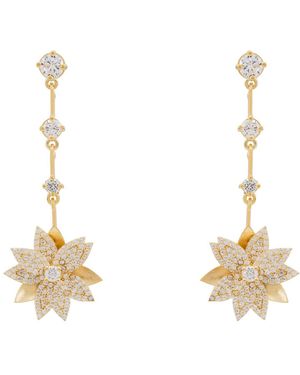 LÁTELITA London Dahlia Drop Earrings Gold White - Metallic