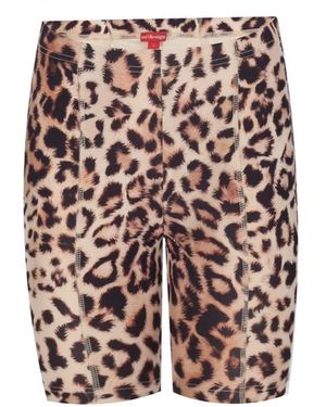 No'design Leopard Biker Shorts With Flatlock Detail - White