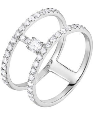 Dyamka Paved Two Rows Ring - Metallic
