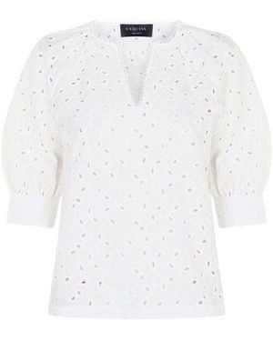 Exquise Neutrals Nayali Eyelet Blouse - White