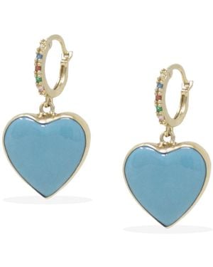 Vintouch Italy Love Is A Vermeil Hoop Earrings - Blue