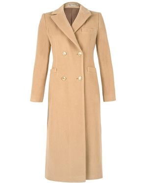 ALINA CERNĂTESCU Neutrals Forum Double-Breasted Midi Wool Coat - Natural