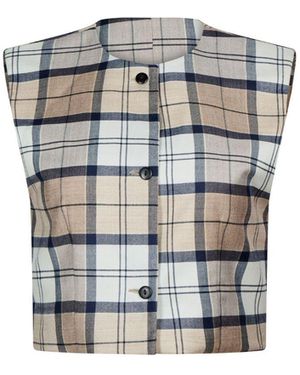 NUMBAT Cecily Tartan Wool Waistcoat - Grey