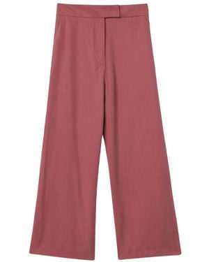 Dāl the Label Relaxed Cropped Wide-Leg Pants Terracotta - Red