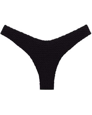 Montce Crochet Lulu Zig Zag Stitch Bikini Bottom - Black