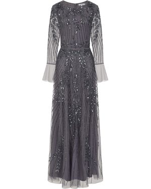 Frock and Frill Jora Charcoal Embellished Maxi Dress - Grey