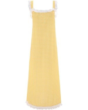 Love Letters X Dolce Gingham Limone Sleep Dress - Yellow