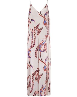 Traffic People Birds Of A Feather Cream And Ithaca Romper Jumpsuit - Pink