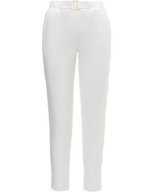Nissa Belted Viscose Trousers - White