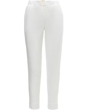 Nissa Belted Viscose Trousers - White