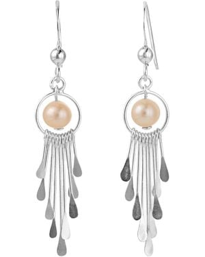 Esterah Pearl Chandelier Earrings - Metallic