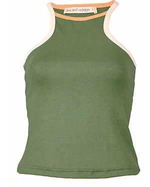 Love and Nostalgia Goody Two Shoes Rib Singlet - Green