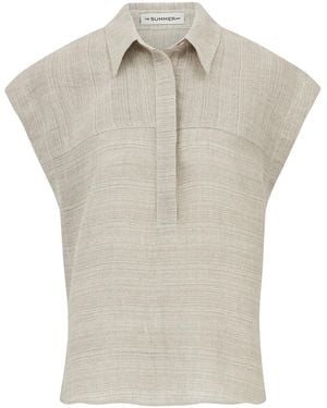 The Summer Edit Neutrals Blair Luxe Linen Shirt - Natural