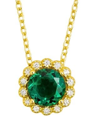 Juvetti Solen Necklace Set With Emerald & Diamond - Green